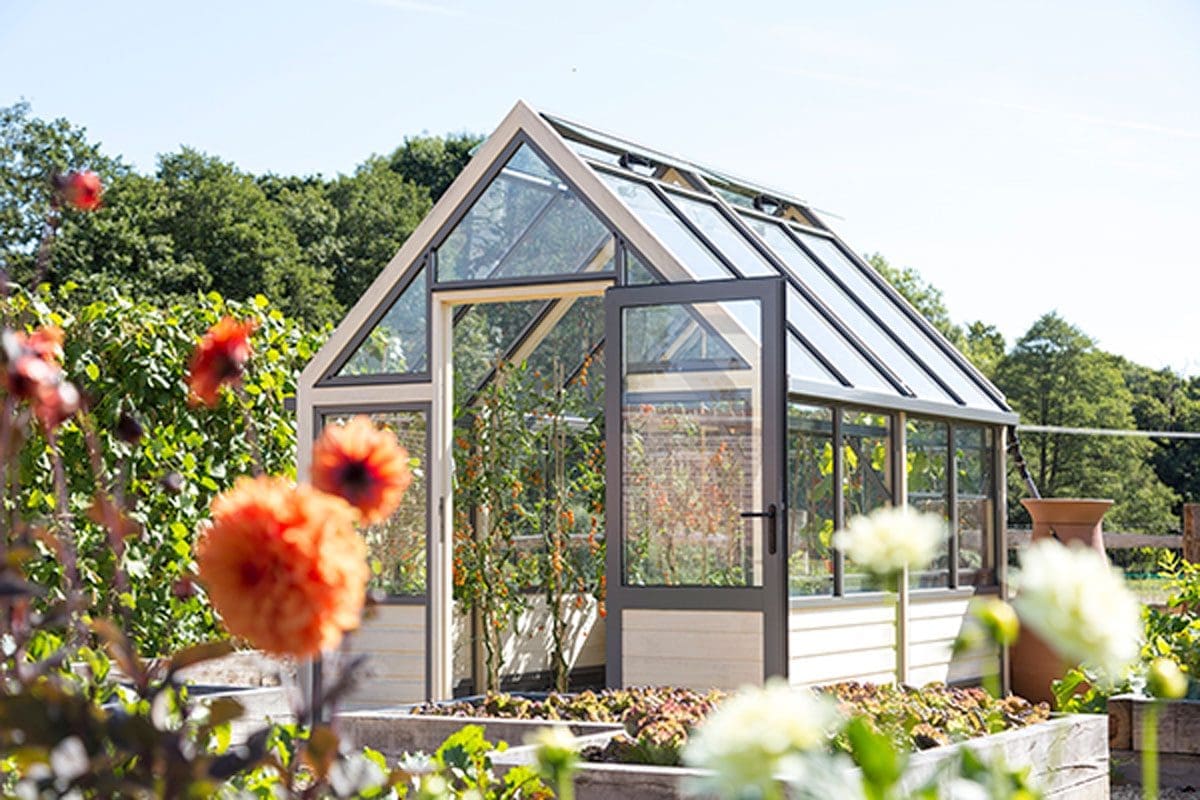 Get Growing In Your Greenhouse This Month Kitchen Garden Magazine   W19194 Modern Accoya Greenhouse In Kitchen Garden 